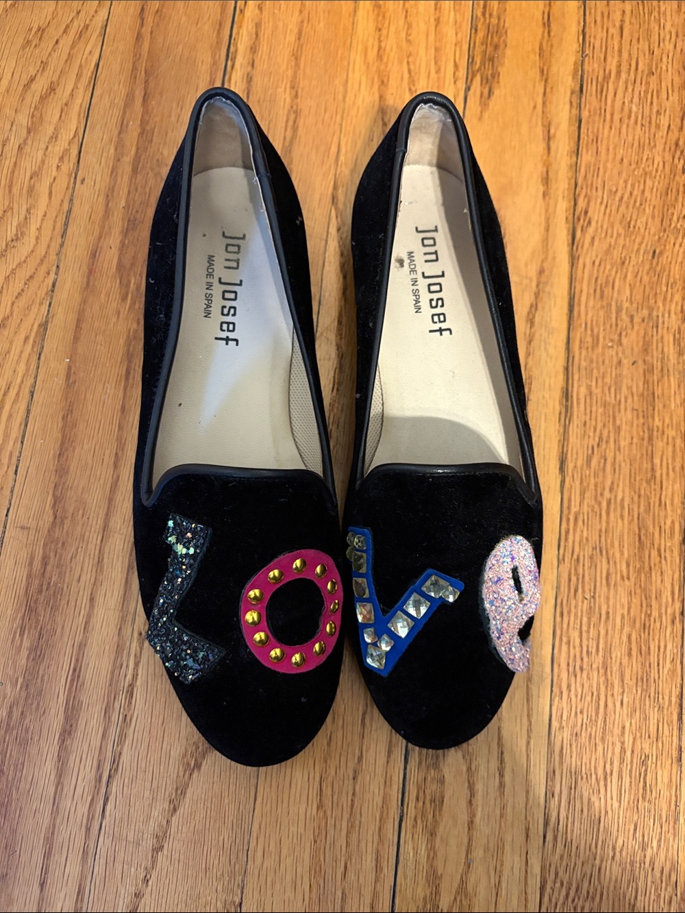 Jon Josef velvet LOVE loafers